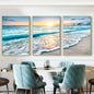 Modern Wave Beach Sunset Canvas Painting Wall Art