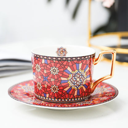 Porcelain Coffee Cup and Saucer Set