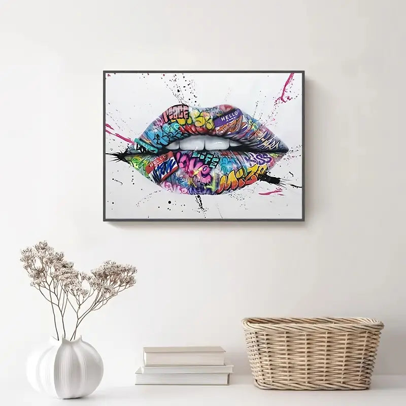 Graffiti Lip Canvas Art Painting