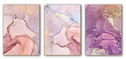 Pink Purple Golden Marble Art Wall Art Poster