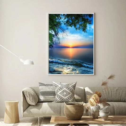 DIY Scenic Beach Sunset Diamond Art Kit