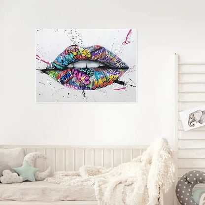 Graffiti Lip Canvas Art Painting