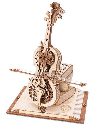 DIY Wooden Musical Mechanical Cello Model