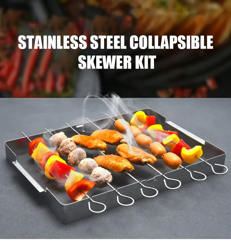 Portable Stainless Steel Skewer Kit