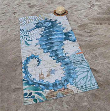 Seahorse Pattern Quick Dry Beach Towel