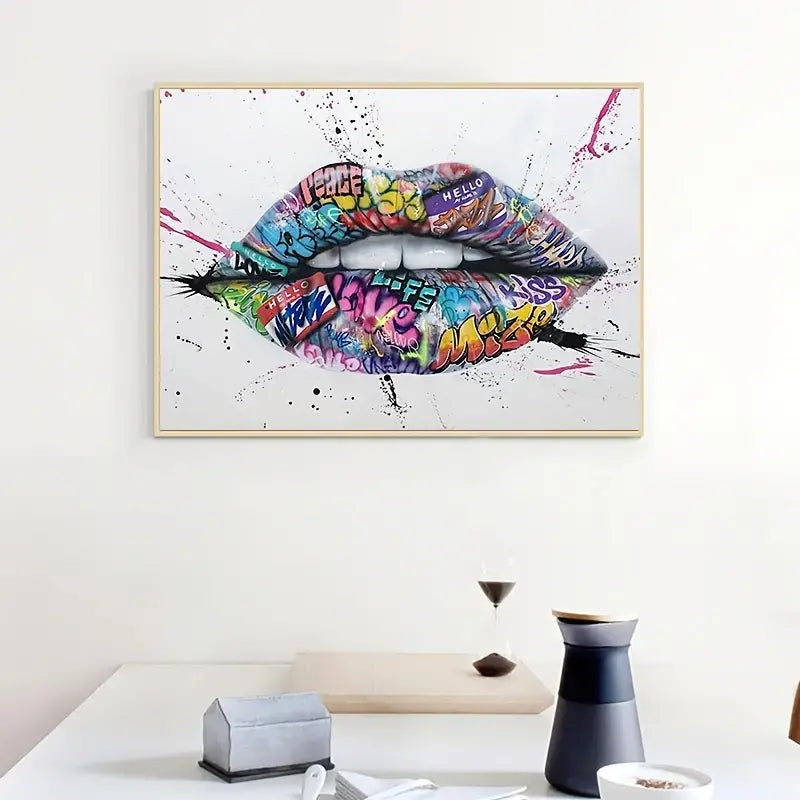 Graffiti Lip Canvas Art Painting