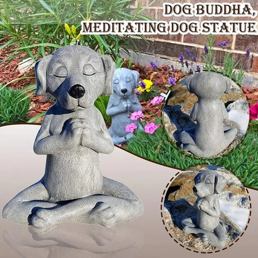 Meditation Yoga Dog Statue