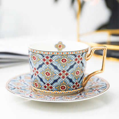 Porcelain Coffee Cup and Saucer Set