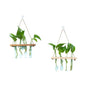 Solid Wood Frame Hydroponic Glass Vase Wall Hanging