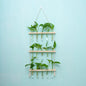 Solid Wood Frame Hydroponic Glass Vase Wall Hanging