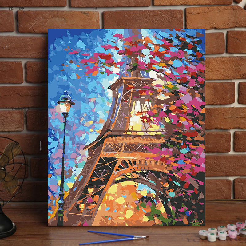 DIY Paris Eiffel Tower Painting by Numbers Kit