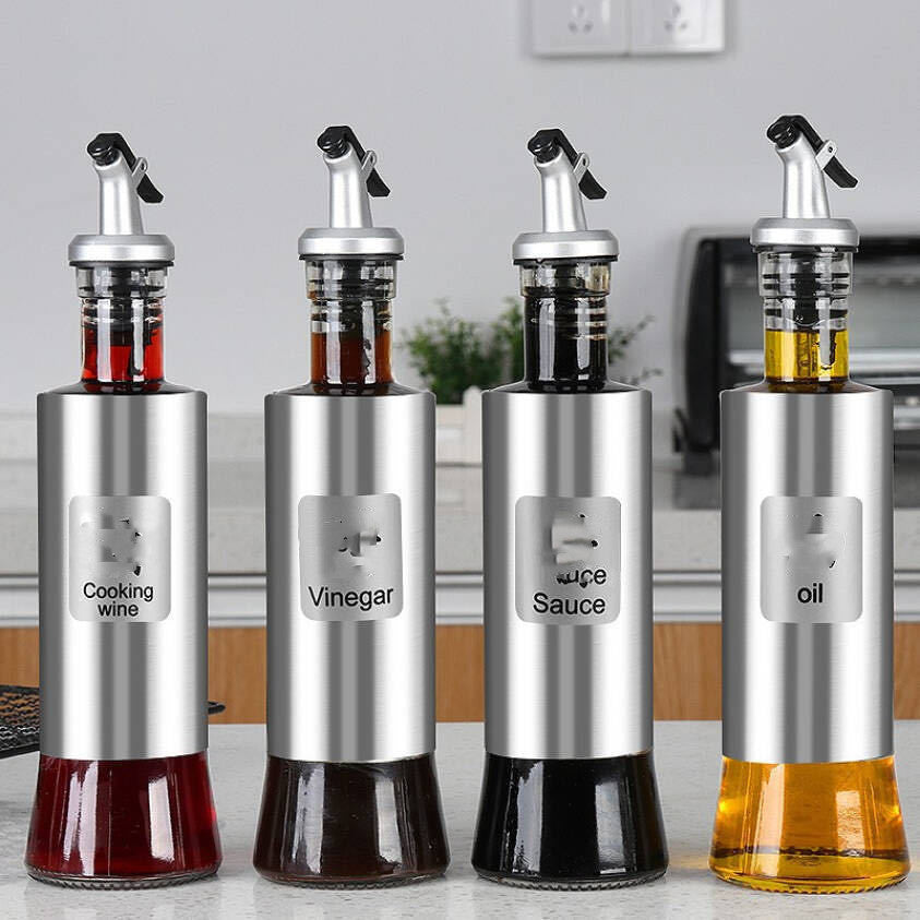 Japanese Stainless Steel Glass Oil Bottle