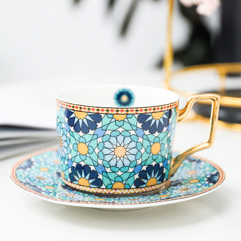 Porcelain Coffee Cup and Saucer Set